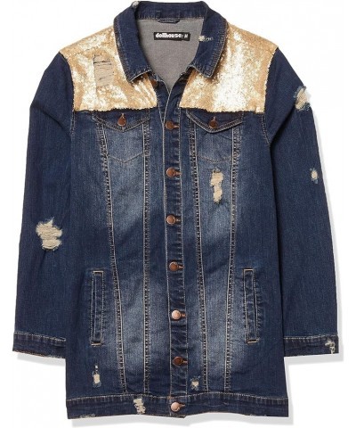 Women's Long Blue Denim Jacket Blue $11.18 Jackets