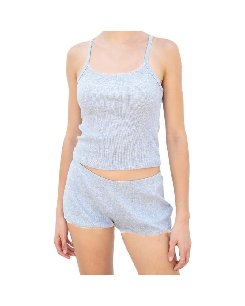 Two Piece Outfits for Women Lounge Set Y2k Crop Top Shirt Shorts Set Summer Outfits Loungewear Pajamas Set Grey-002 $9.68 Sle...