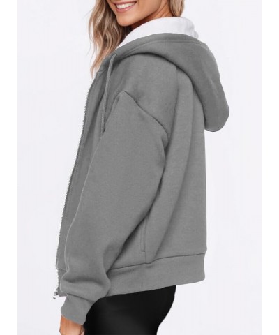 Womens Hoodies Casual Long Sleeve Zip Up Hoodie Fleece Sherpa Jackets for Women Casual Fall Deep Gray $24.74 Hoodies & Sweats...