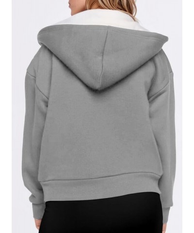 Womens Hoodies Casual Long Sleeve Zip Up Hoodie Fleece Sherpa Jackets for Women Casual Fall Deep Gray $24.74 Hoodies & Sweats...