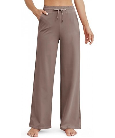 Wide Leg Yoga Pants for Women Loose Casual Sweatpants Drawstring Comfy Lounge Pajama Pants with Pockets 31" Inseam Taupe $20....