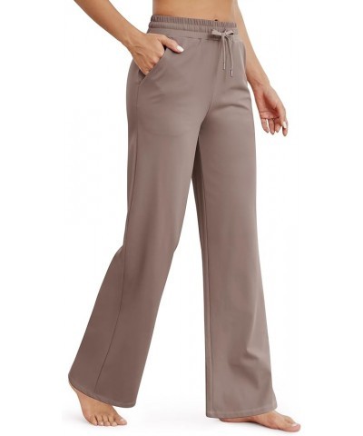 Wide Leg Yoga Pants for Women Loose Casual Sweatpants Drawstring Comfy Lounge Pajama Pants with Pockets 31" Inseam Taupe $20....