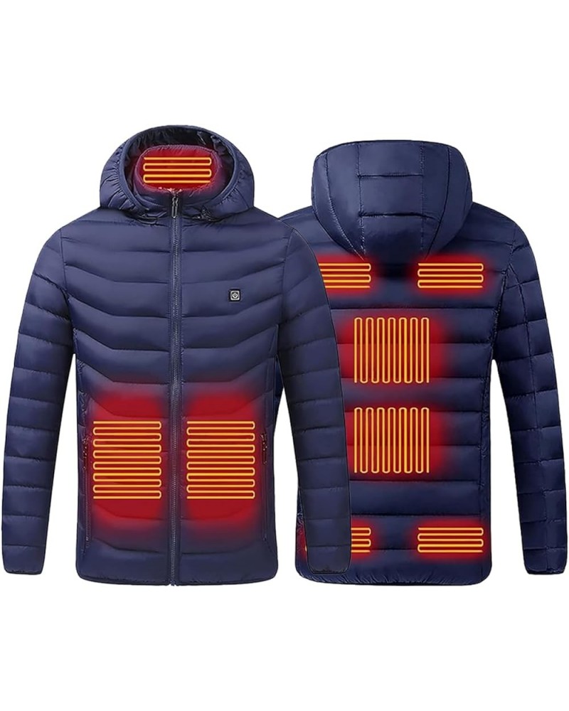 Heated Jacket for Men Women 2024 New Lightweight Heating Jackets Soft Shell Electric Heating Coat Warm Winter Coats A10-blue-...