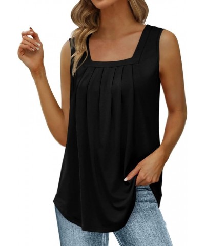 Tops for Women Trendy Tank Top Sleeveless Scoop Neck Dressy Vest Loose Fit Casual Workout Summer Tunic Shirts D-black $3.59 T...