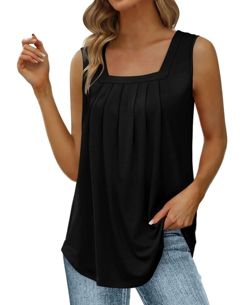 Tops for Women Trendy Tank Top Sleeveless Scoop Neck Dressy Vest Loose Fit Casual Workout Summer Tunic Shirts D-black $3.59 T...