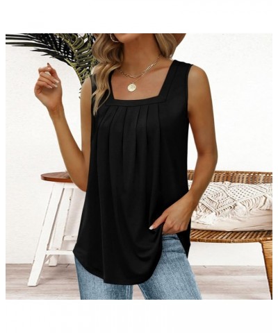 Tops for Women Trendy Tank Top Sleeveless Scoop Neck Dressy Vest Loose Fit Casual Workout Summer Tunic Shirts D-black $3.59 T...