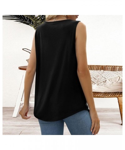 Tops for Women Trendy Tank Top Sleeveless Scoop Neck Dressy Vest Loose Fit Casual Workout Summer Tunic Shirts D-black $3.59 T...