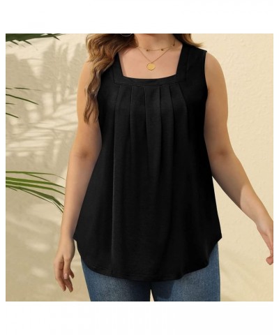 Tops for Women Trendy Tank Top Sleeveless Scoop Neck Dressy Vest Loose Fit Casual Workout Summer Tunic Shirts D-black $3.59 T...