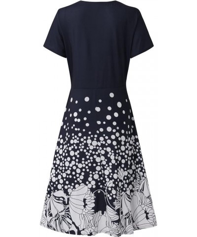 Summer Dresses for Women 2023 Short Sleeve/Sleeveless Floral V Neck Midi Dress Casual Fashion Flowy Dresses A-navy $10.96 Act...