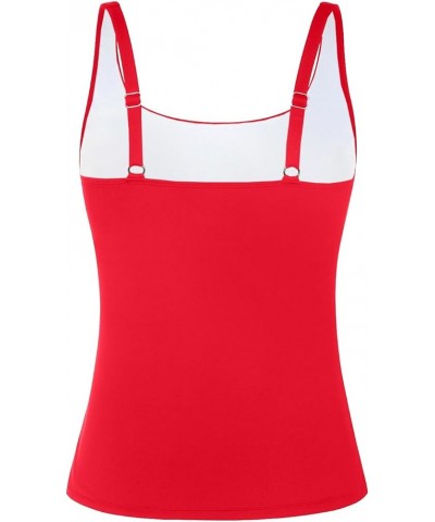 Tankini Tops for Women Swimwear Top Only Tummy Control Bathing Suit Top No Bottom Modest Swim Top Red $18.35 Swimsuits