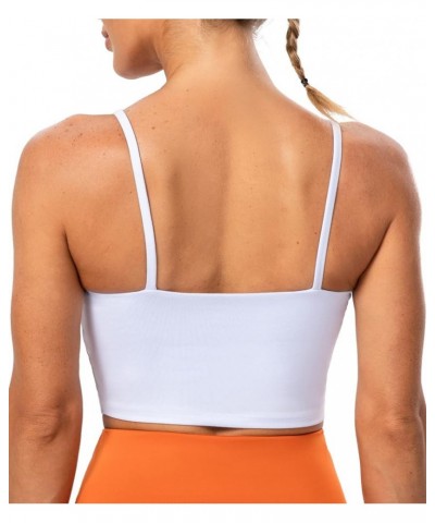 Women's Longline Sports Bra Yoga Cami Tank Top with Built in Bra White $12.00 Lingerie