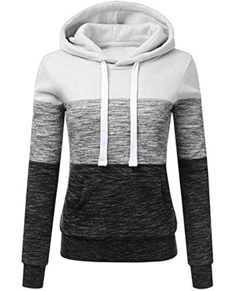 Women's Long Sleeve Stripe Color Block Hoodies Funnel Neck Pullover Hooded Sweatshirts F-white $14.26 Hoodies & Sweatshirts