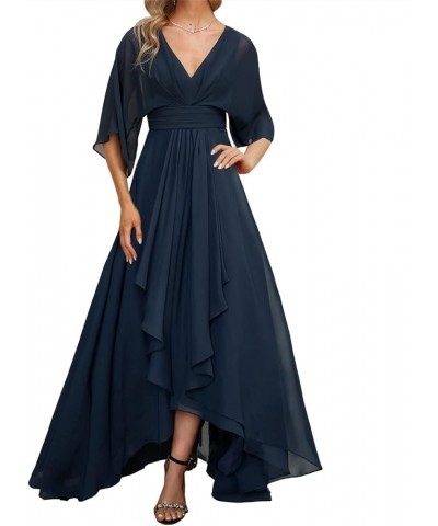 Mother of The Bride Dresses Long Wedding Guest Dresses for Women V-Neck Evening Formal Dresses Chiffon Ocean Blue $35.48 Dresses