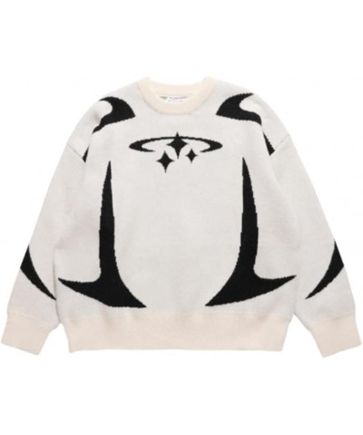 Y2K Sweaters Pullover Sweater Knit Sweater Grunge Streetwear Goth Aesthetic Streetwear Fairycore Top White $17.20 Sweaters