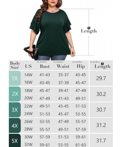 Plus Size Tunic for Women Double Ruffle Short Sleeve Clothes Loose Fit Clothing Flowy Shirts Summer Tops B04-gray $14.49 Tops