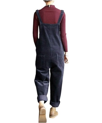 Women's Corduroy Bib Overalls Jumpsuit Romper Pant Trouser Coffee $18.97 Jumpsuits