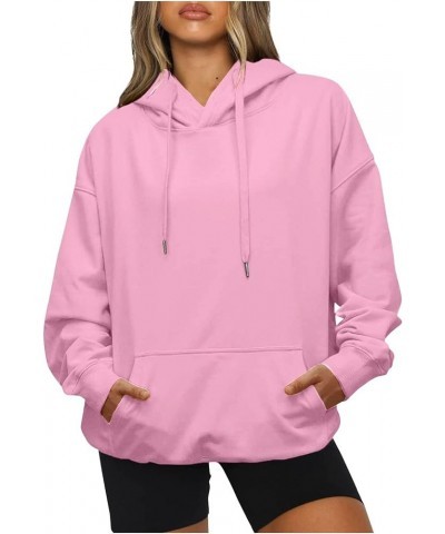 Hoodies for Women Oversized Hooded Sweatshirt Loose Fit Long Sleeve Shirts Drawstring Casual Cute Tops Fall Clothes A-pink $7...