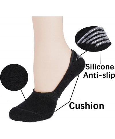 6 Pairs Unisex Thick Cushion Athletic Cotton Non Slip Low Cut Flat Liner No Show Socks C04-black/White/Beige $11.04 Socks