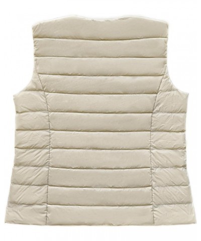 Womens Cropped Puffer Sleeveless Vest, Ladies Lightweight Packable Down Vest Outdoor Jacket For Winter Warm W-SP-V1 Khaki $14...