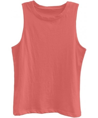 3-Pack Juniors Sleeveless Muscle Tank Tees Bundle 2 - Pink, Blue, Beige $14.50 Tanks