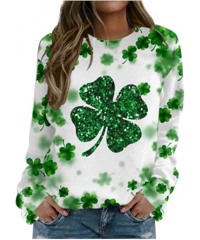 Valentine's Day Long Sleeve Shirts 2024 Women Cute Heart Graphic Tops Casual Loose Fit T-Shirts Holiday Blouses D01-green-020...