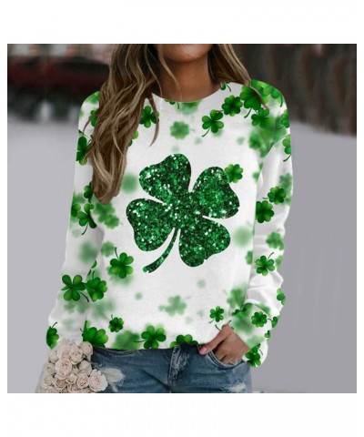 Valentine's Day Long Sleeve Shirts 2024 Women Cute Heart Graphic Tops Casual Loose Fit T-Shirts Holiday Blouses D01-green-020...