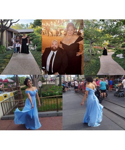 Women's Bridesmaid Dresses for Wedding Party Off Shoulder Evening Prom Dress Long Chiffon Formal Dress Teal $26.00 Dresses