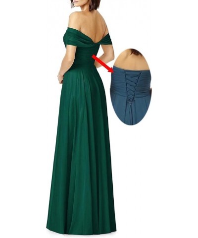 Women's Bridesmaid Dresses for Wedding Party Off Shoulder Evening Prom Dress Long Chiffon Formal Dress Teal $26.00 Dresses