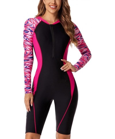 Women Rash Guard Long Sleeve Bathing Suit Swimsuit Boyshort One Piece Boyleg Sun Protection Surfing Swimwear Pink $18.80 Swim...