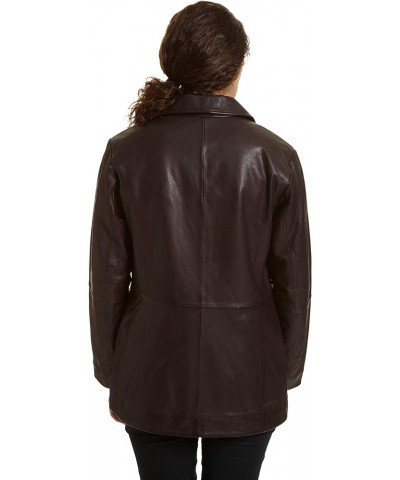 Women Genuine Leather for Spring and Fall Fashion, Leather Front Button Car Coat Jacket standard Brown $60.91 Coats