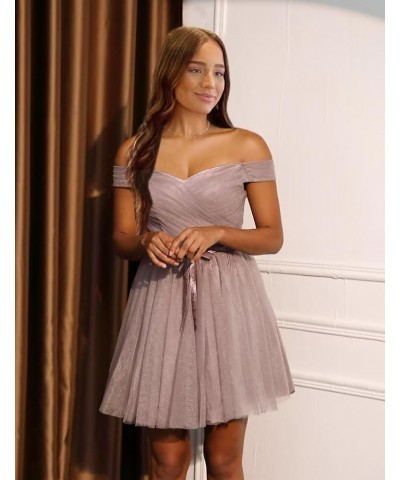 Women's Off The Shoulder Homecoming Dresses Sweetheart Tulle Ball Gowns Cocktail Dresses Short Prom Party Gowns White $35.97 ...