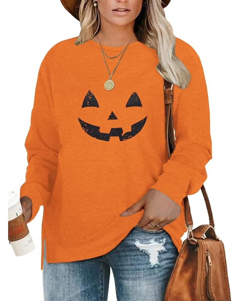 Plus-Size Sweatshirts for Women Casual Tops Side Slit Pullovers Shirts Orange_hw01 $15.18 Hoodies & Sweatshirts