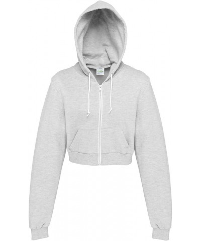 Just Hoods Womens/Ladies Girlie Cropped Full Zip Hoodie Jacket Heather Grey $16.65 Hoodies & Sweatshirts