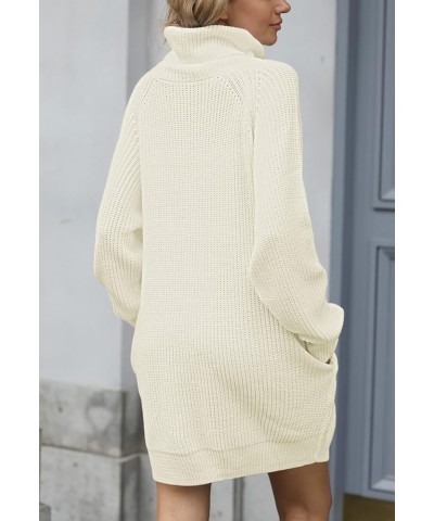 Women's Loose Turtleneck Oversize Long Pullover Sweater Dress Light Beige $25.23 Sweaters