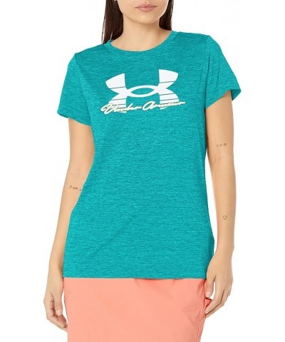 Women's Tech Twist Script Short Sleeve T-Shirt (722) Coastal Teal / Birdie Green / Lime Surge $13.33 Activewear