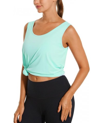 Womens Workout Tank Top Loose Fit Open Back Yoga Tops Athletic Running Gym Cooling Sleeveless Shirts Green $13.51 Activewear