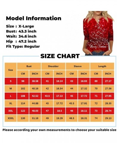 Christmas Shirts for Women Three Quarter/Long Sleeve Tops Casual Blouses Cute Graphic Tees Y2k Ladies Clothes 2a-green $7.01 ...