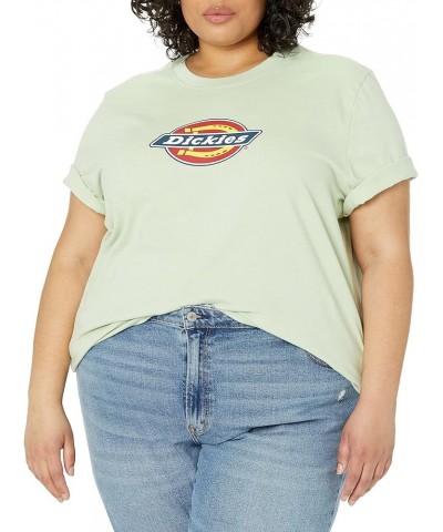 Women's Size Plus Logo Graphic Cotton T-Shirt Celadon Green $8.93 Tees