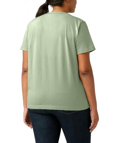 Women's Size Plus Logo Graphic Cotton T-Shirt Celadon Green $8.93 Tees