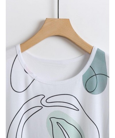 Women's Figure Graphic Print Short Sleeve Round Neck T Shirt Top Figure Graphic White $11.00 Tees