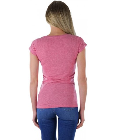 Women's Slim Fit Short Sleeve Crew Neck Tee Scoop Neck - Mountain Stone Red $7.51 Tees