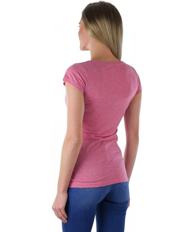 Women's Slim Fit Short Sleeve Crew Neck Tee Scoop Neck - Mountain Stone Red $7.51 Tees