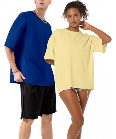 Women's T Shirts Oversized Short Sleeve Round Neck Casual Soft Tops Basic Tee Shirt Yellow $13.00 Tees