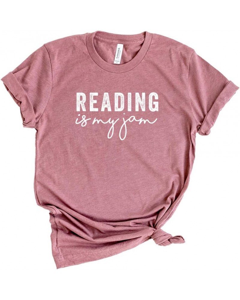 Reading is My Jam - Reading Short Sleeve Graphic Tee - White Ink Mauve Crew White Ink $12.50 Tees