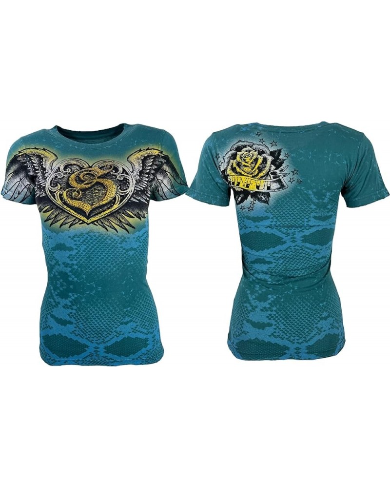 Sinful by Affliction Women's T-Shirt Neon Green $15.98 Tees