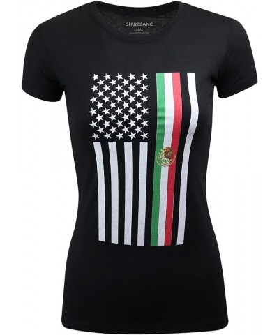 Original Mexican American Inspired Womens Shirts Usa Mexico Flag $14.28 Tees