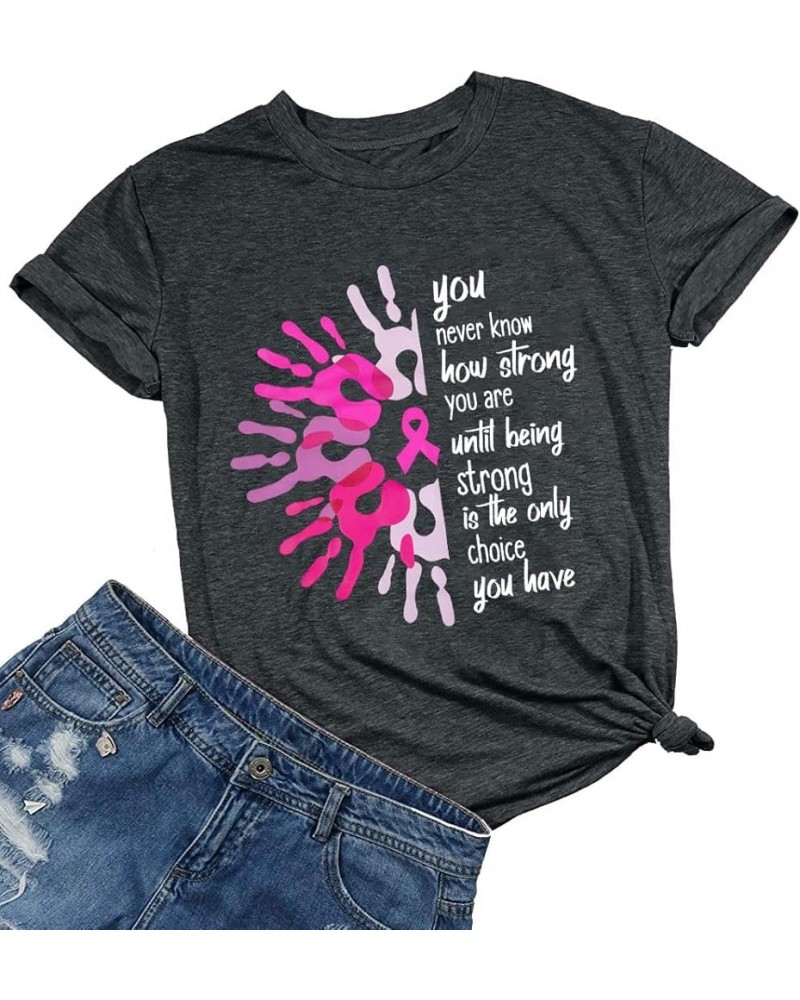 Cancer Shirt Women Breast Cancer Shirts Pink Ribbon Breast Cancer Awareness T-Shirts Stronger Than Cancer Short Sleeve Tops B...