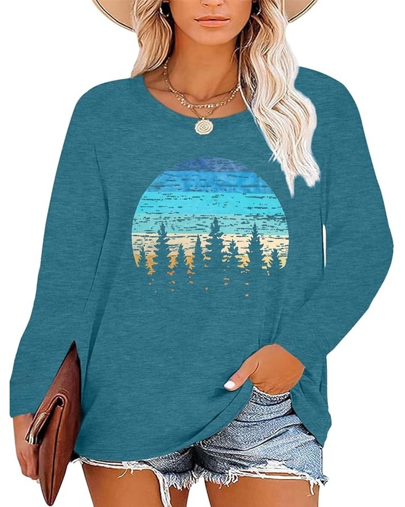 Plus Size Tops for Women: Graphic Shirt Sunrise Sunset T-Shirt Funny Graphic Casual Short Sleeve Tee Nature Travel Shirt 1gre...