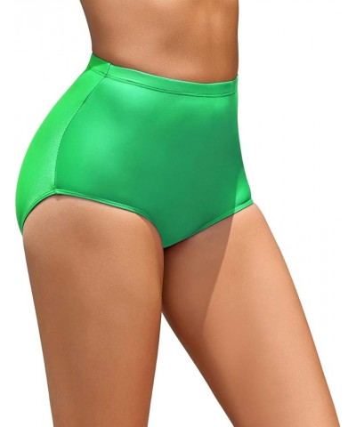 Womens High Waisted Bikini Bottoms Shorts Spandex Ballet Dance Brief Panty Green $14.27 Swimsuits