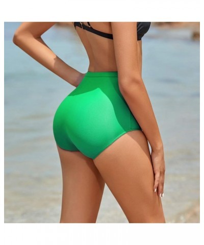 Womens High Waisted Bikini Bottoms Shorts Spandex Ballet Dance Brief Panty Green $14.27 Swimsuits